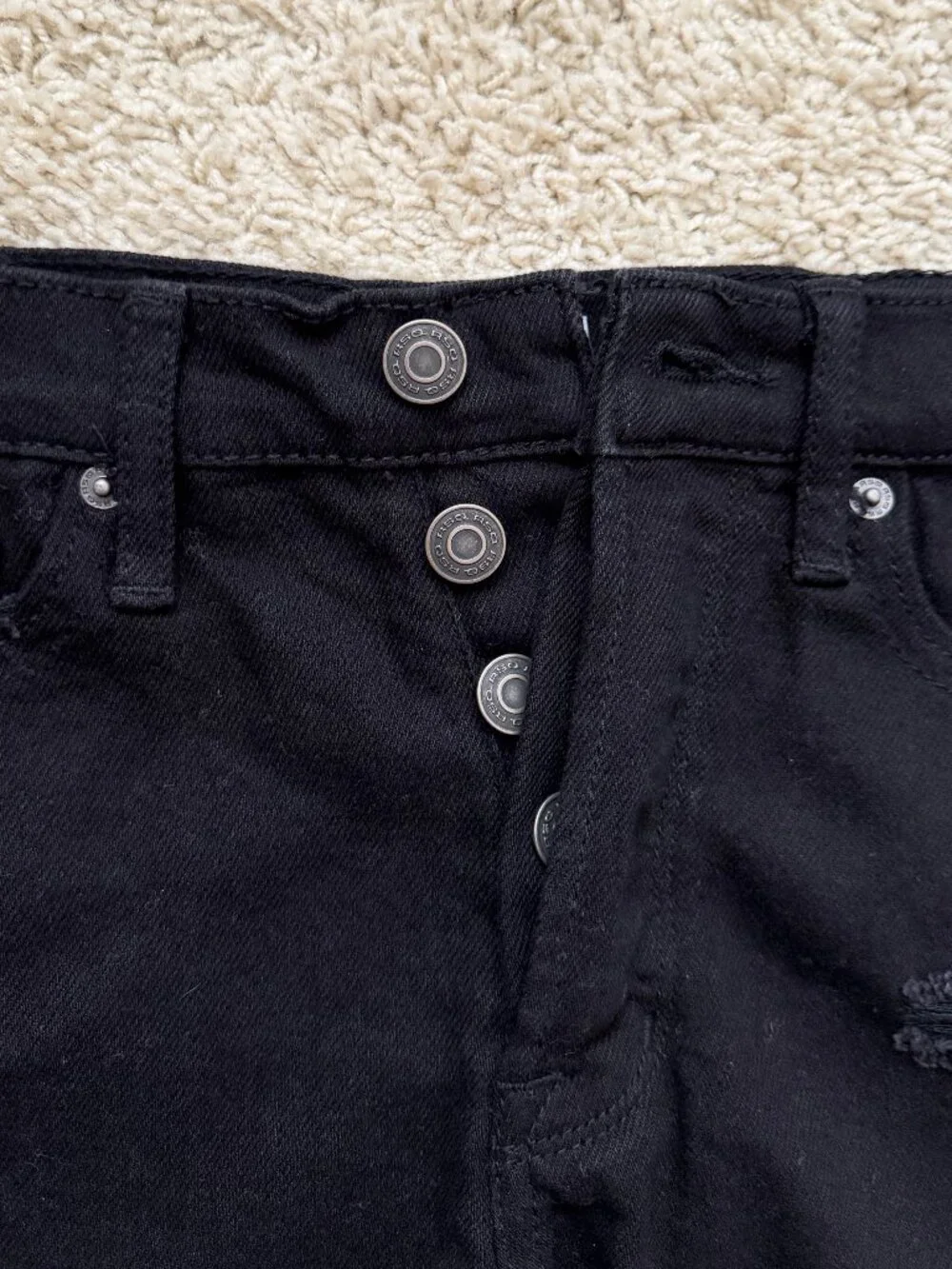 RSQ High Rise Vintage Distressed Denim Shorts Black Size 24 NWT